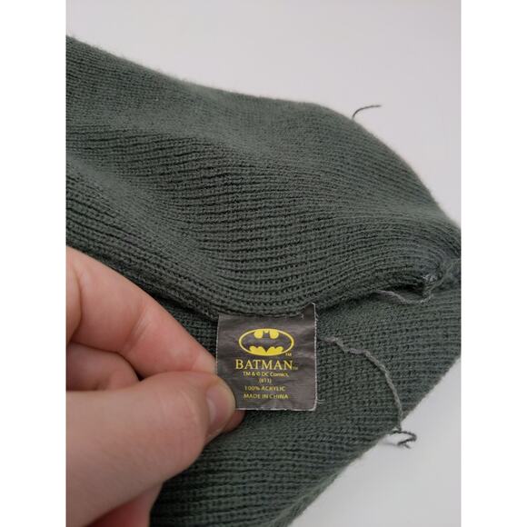 Youth Boys DC Comics Beanie Hat Striped Blue Black Gray Graphic Logo SEE DESC - Picture 9 of 10